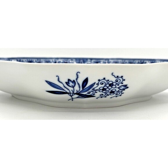 Hutschenreuther Serving Bowl Dish Blue Onion Design Scalloped Rim Germany VTG - Picture 3 of 16